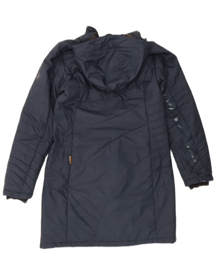 Мужское стеганое пальто с капюшоном Jack Wolfskin UK 12/14, средний темно-синий полиэстер