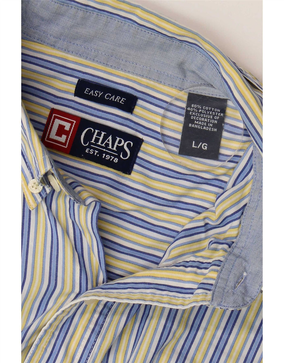 Мужская рубашка Chaps Easy Care из хлопка в большую синюю полоску