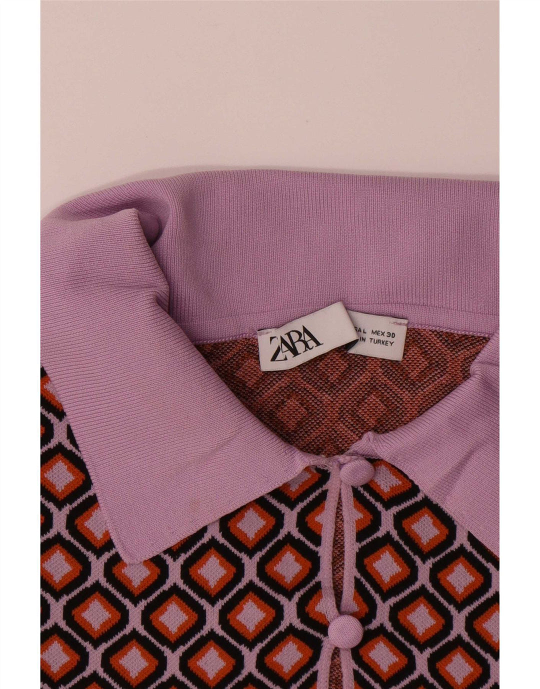 Женский укороченный кардиган Zara UK 16, большой разноцветный геометрический узор