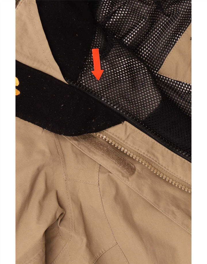 Женская дождевик с капюшоном Jack Wolfskin, Великобритания, 12/14, средний бежевый, цветной блок