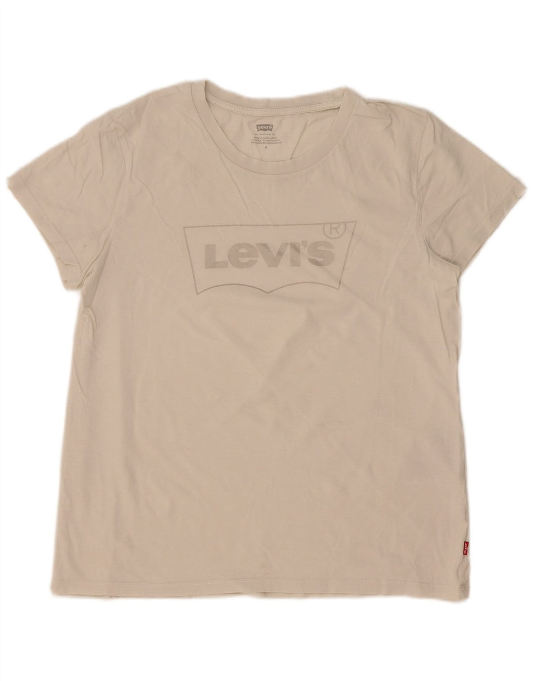 Женская футболка с рисунком Levi's Top UK 14, средний белый хлопок, белый цвет