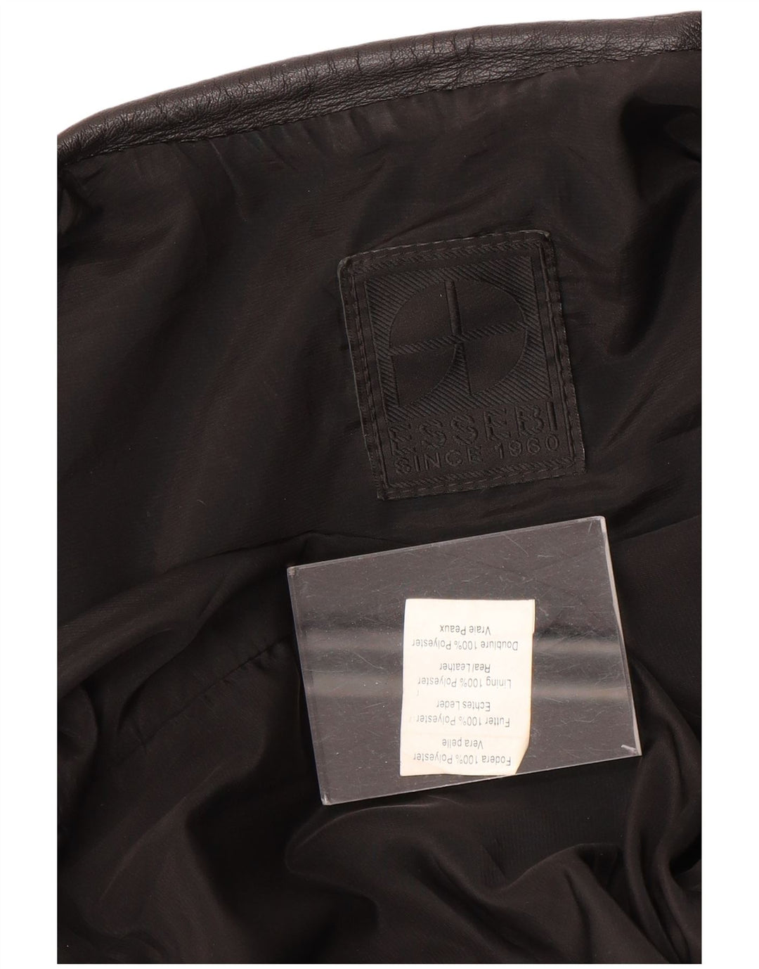 Мужская кожаная куртка-бомбер Essebi UK 40, большая черная кожаная