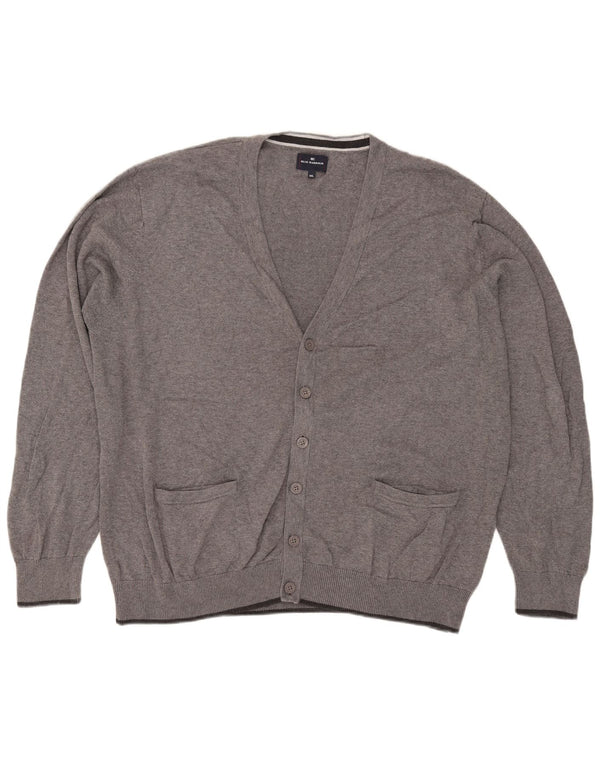 Мужской синий кардиган Marks & Spencer 2XL, серый хлопок с крапинками