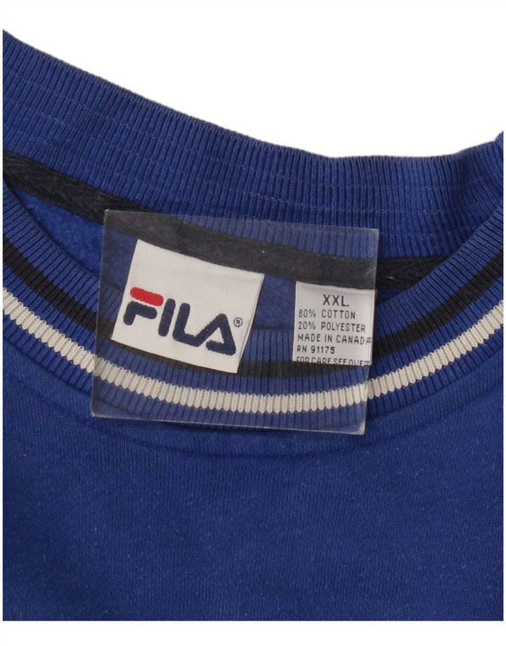 Мужской свитшот с рисунком FILA 2XL, синий хлопок