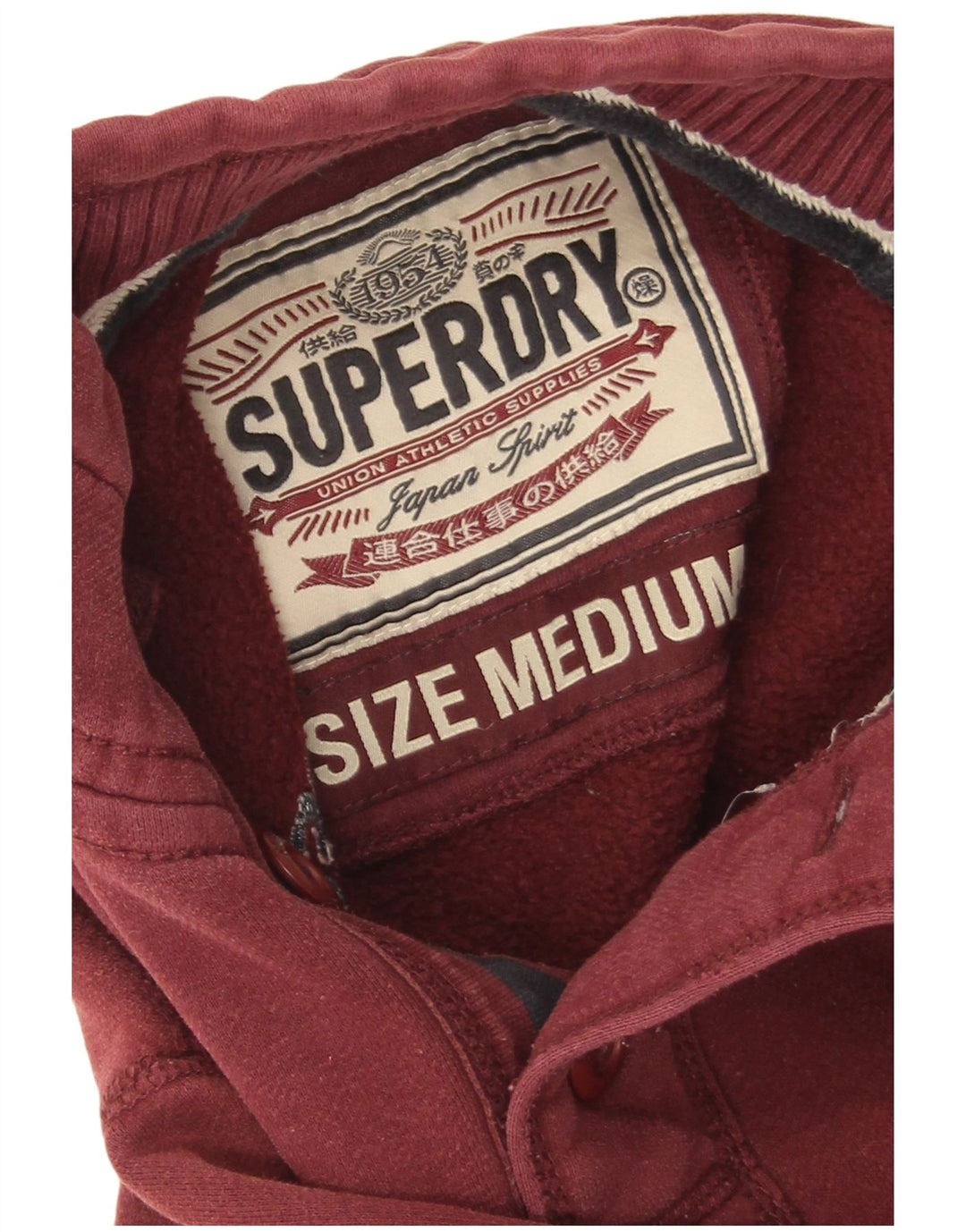 Мужской свитер с воротником на пуговицах Superdry, джемпер среднего цвета, бордовый, хлопок