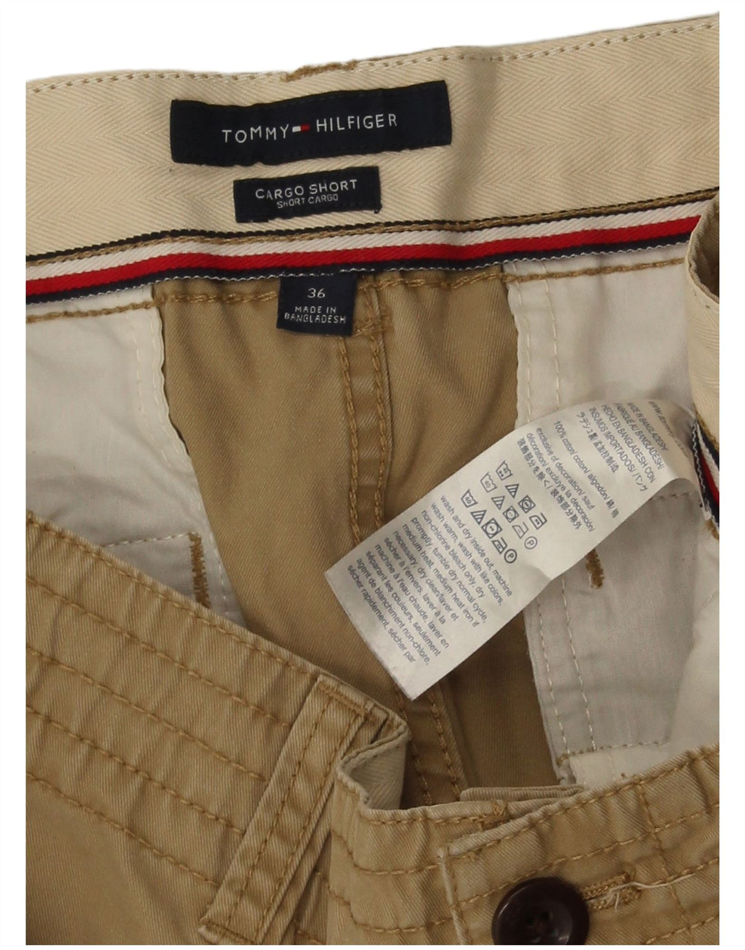 Мужские шорты карго Tommy Hilfiger W36, большие, бежевые, хлопок
