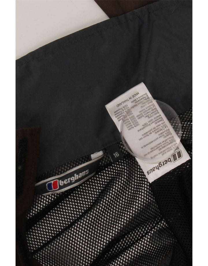 Женская дождевик с капюшоном Berghaus UK 16, большой коричневый нейлон