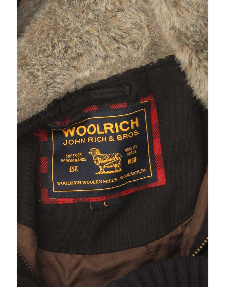 Мужская утепленная куртка-бомбер Woolrich UK 40, большая, черная, из полиамида
