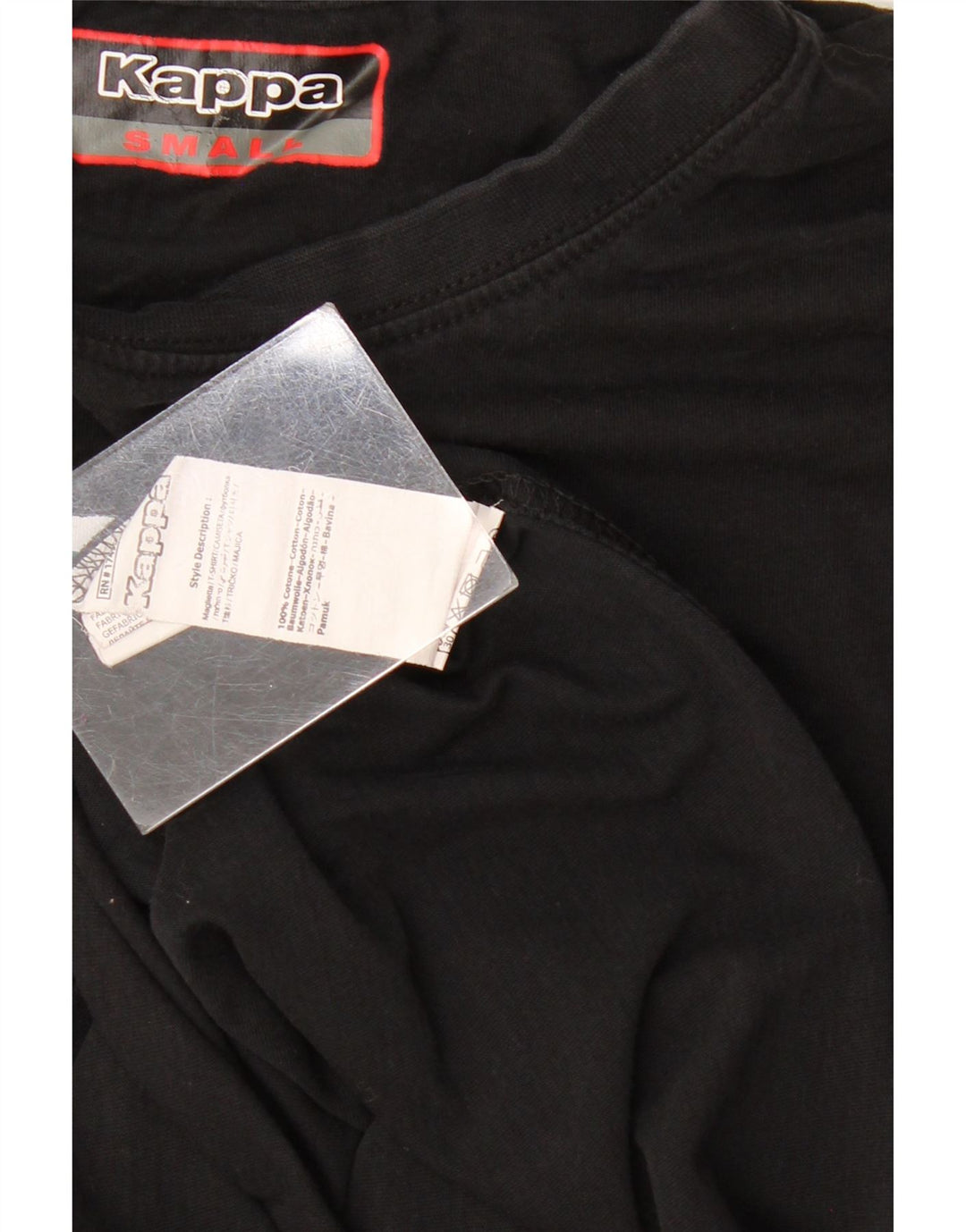 Мужская футболка с рисунком Kappa, маленький черный хлопковый топ