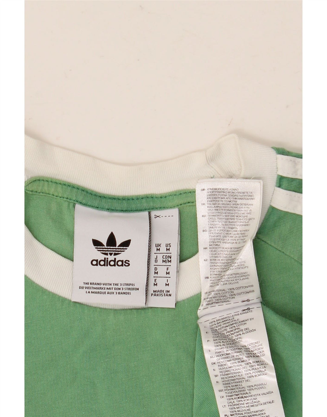 ADIDAS Мужская футболка из хлопка среднего зеленого цвета