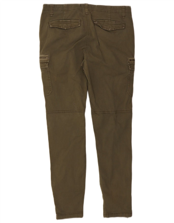 SUPERDRY Womens Slim Cargo Trousers Medium W30 L27 Khaki Cotton