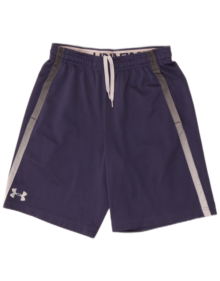 Мужские спортивные шорты Under Armour, маленькие, темно-синие, полиэстер с цветными блоками