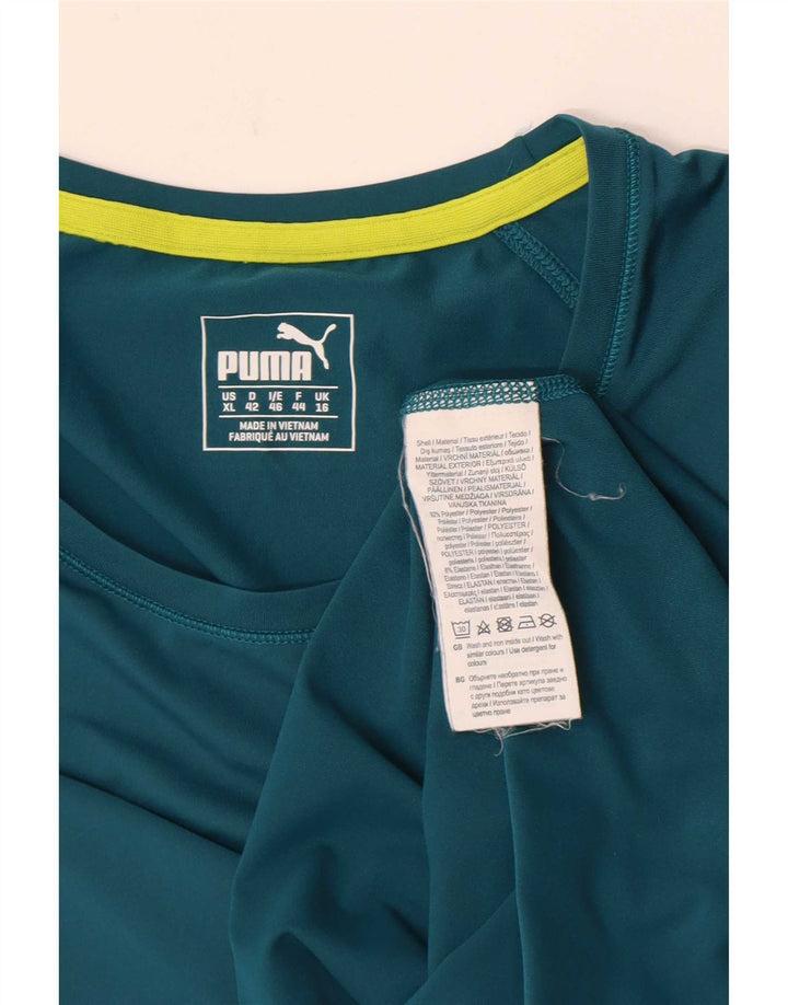Женская футболка Puma Top UK 16, большой зеленый полиэстер