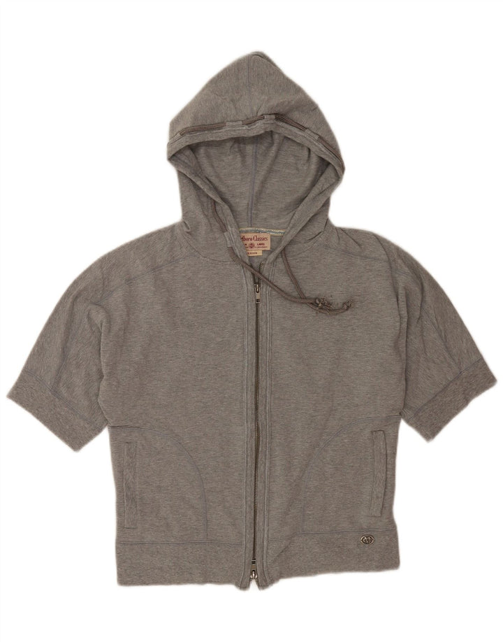Женский укороченный свитер с капюшоном на молнии Marlboro Classics UK 12, средний серый