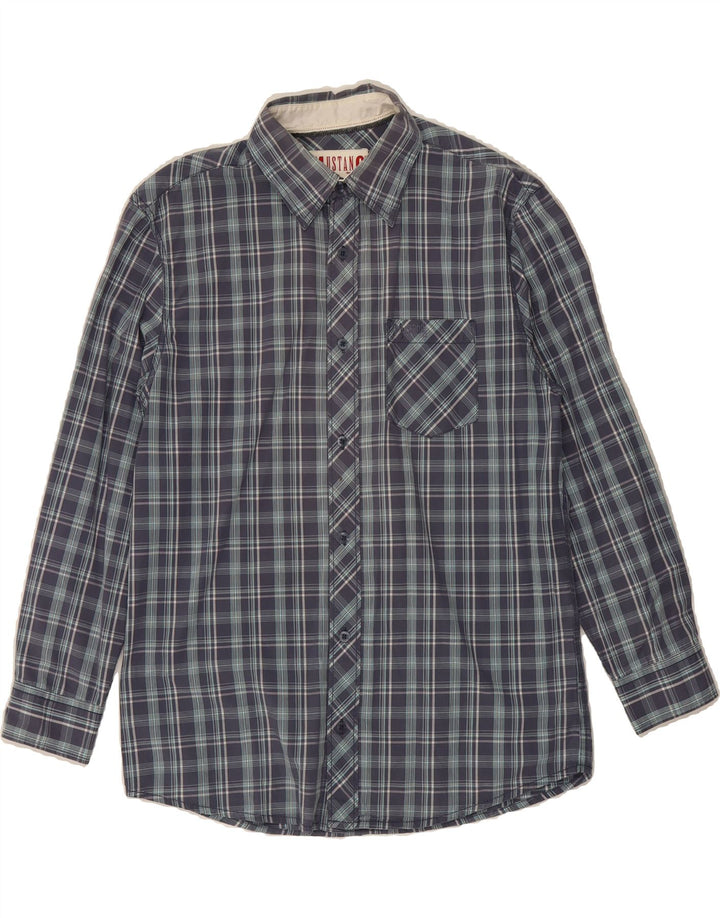 MUSTANG Mens Shirt Small Grey Check Cotton Vintage Mustang and Second-Hand Mustang from Messina Hembry 