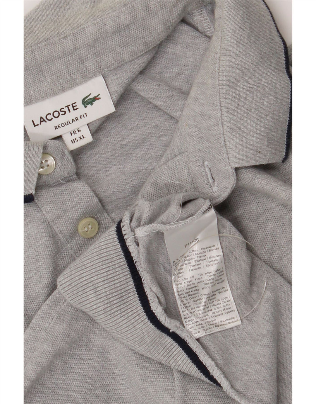 Мужская рубашка поло Lacoste стандартного кроя, размер 6 XL, серая, хлопковая
