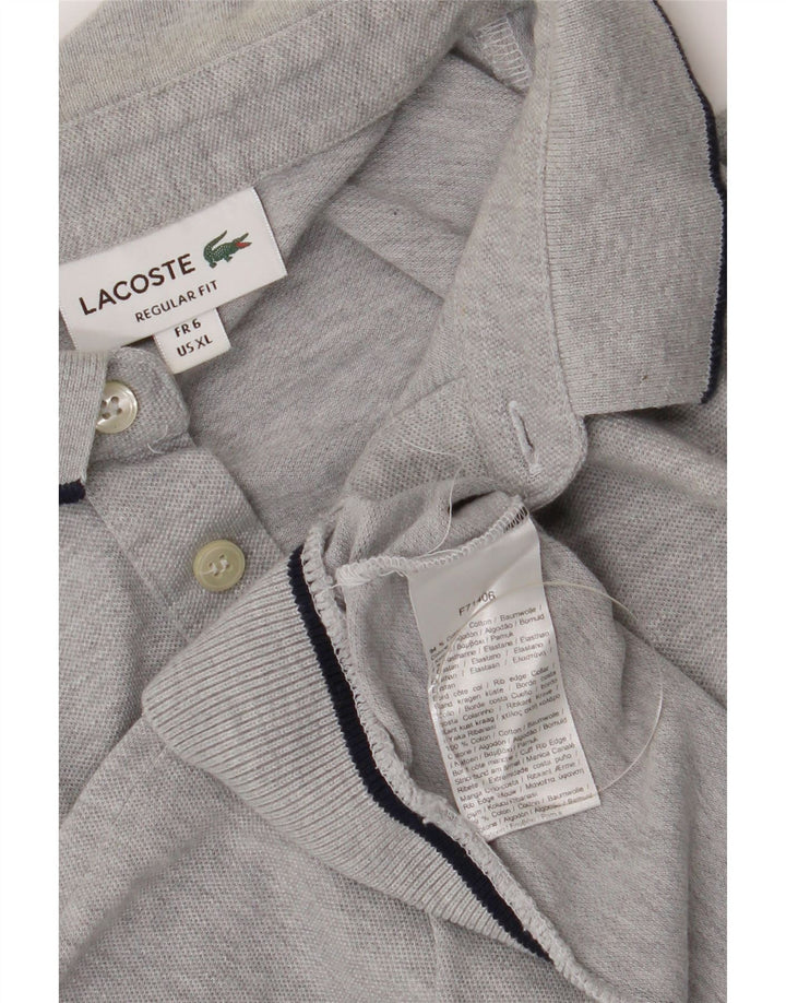 Мужская рубашка поло Lacoste стандартного кроя, размер 6 XL, серая, хлопковая