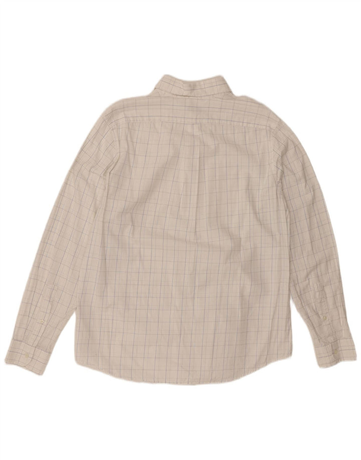 Мужская рубашка BENETTON XL, белая клетка, хлопок