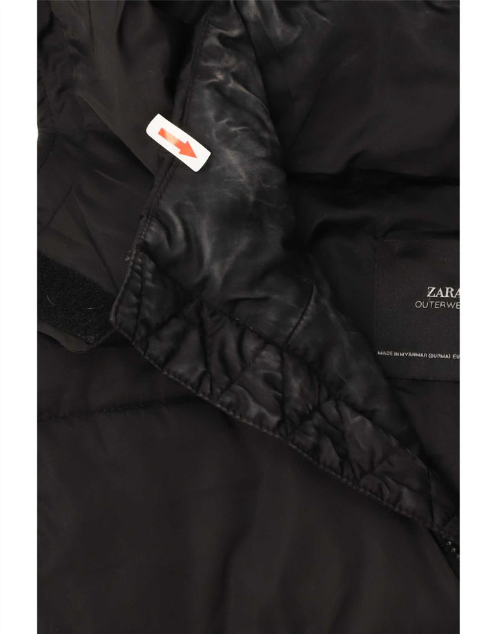 Женский утепленный анорак оверсайз с капюшоном Zara UK 10, маленький черный