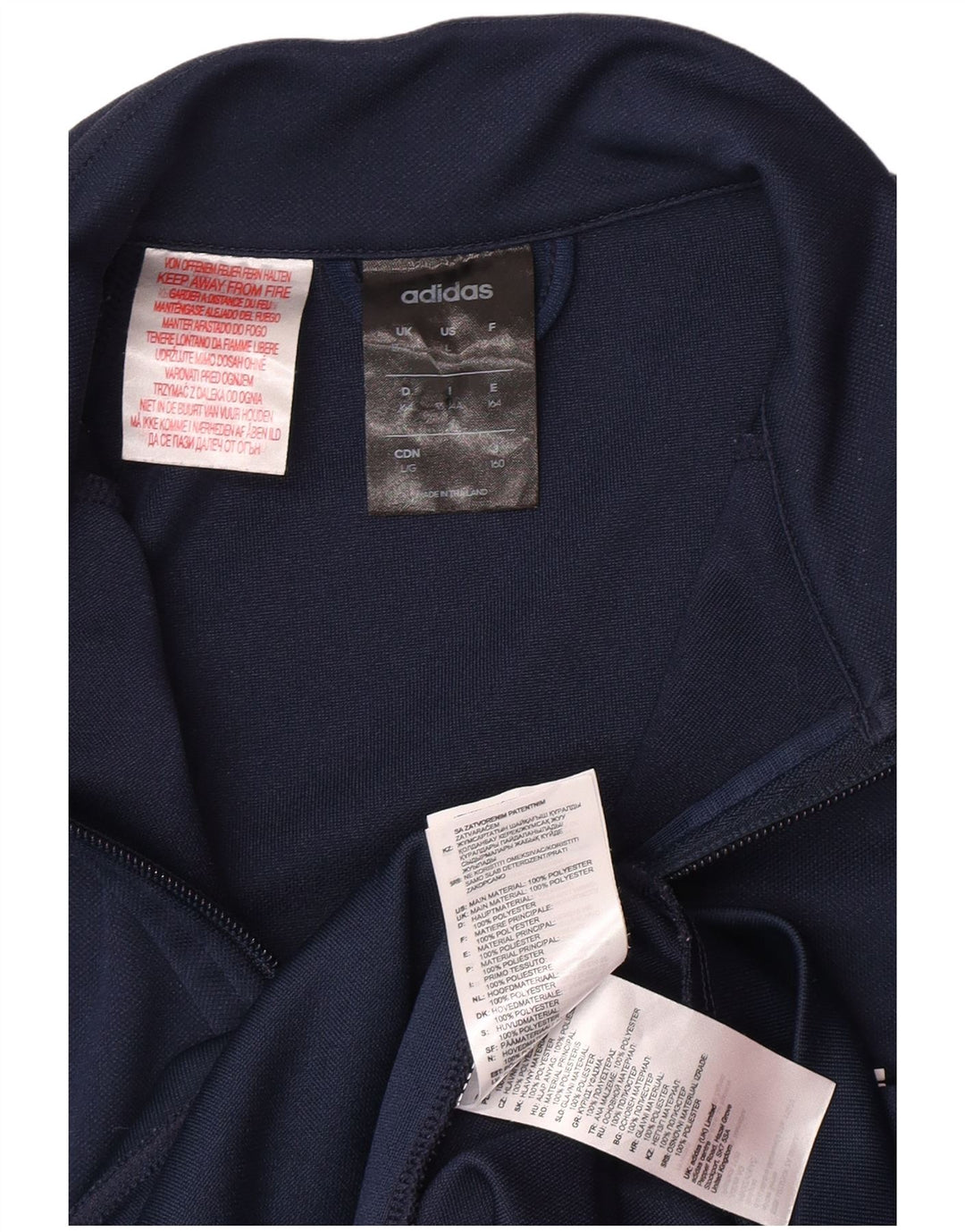 Спортивный костюм Adidas Climalite для мальчиков, верхняя куртка 13–14 лет, темно-синий полиэстер