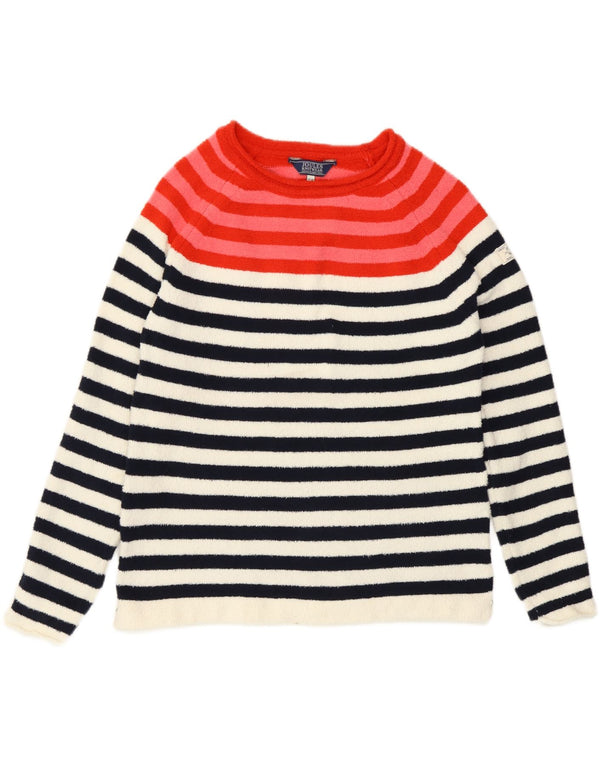 Женский джемпер с вырезом лодочкой Joules UK 10, маленький, в разноцветную полоску