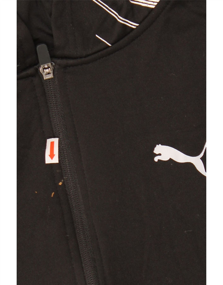 PUMA Свитер с капюшоном и молнией с графическим рисунком для мальчиков, 10–11 лет, средний черный, полиэстер