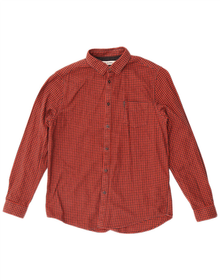 Мужская фланелевая рубашка Ben Sherman, большой красный хлопок с узором «гусиные лапки»