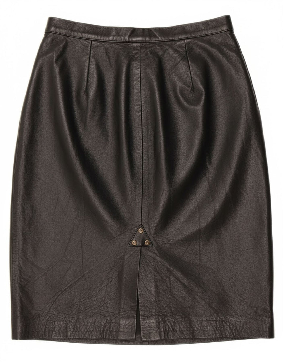 Винтажная женская кожаная юбка с высокой талией IT 42 Medium W28 Черная