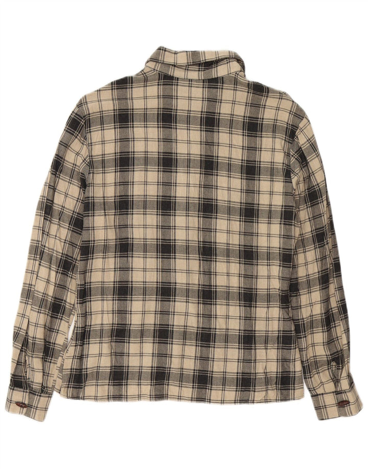 Рубашка женская Benetton IT 44 Medium Бежевая в клетку из вискозы