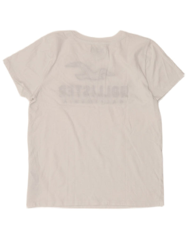 Женская футболка с рисунком Hollister Top UK 12, средний белый хлопок