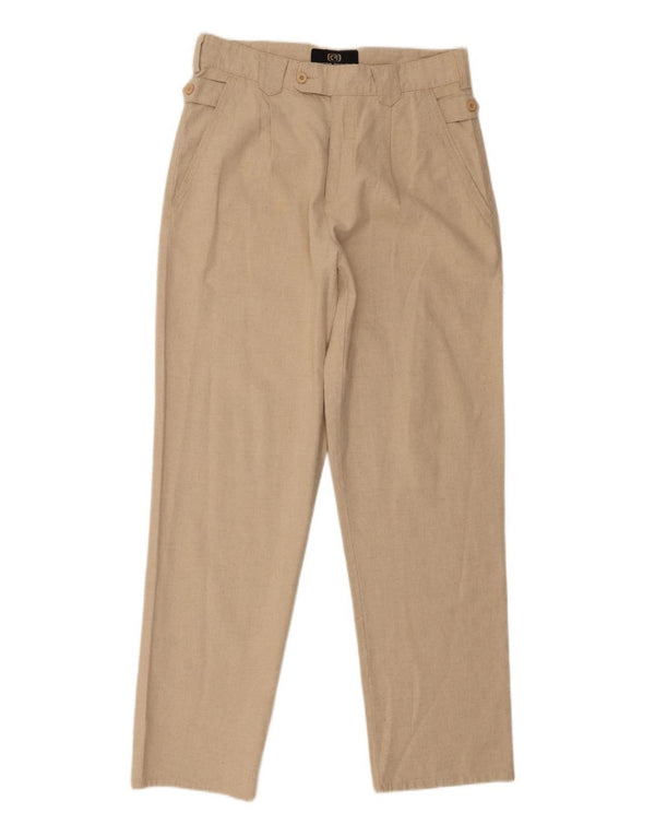 Мужские зауженные костюмные брюки Cotton Republic W33 L32, бежевый лен