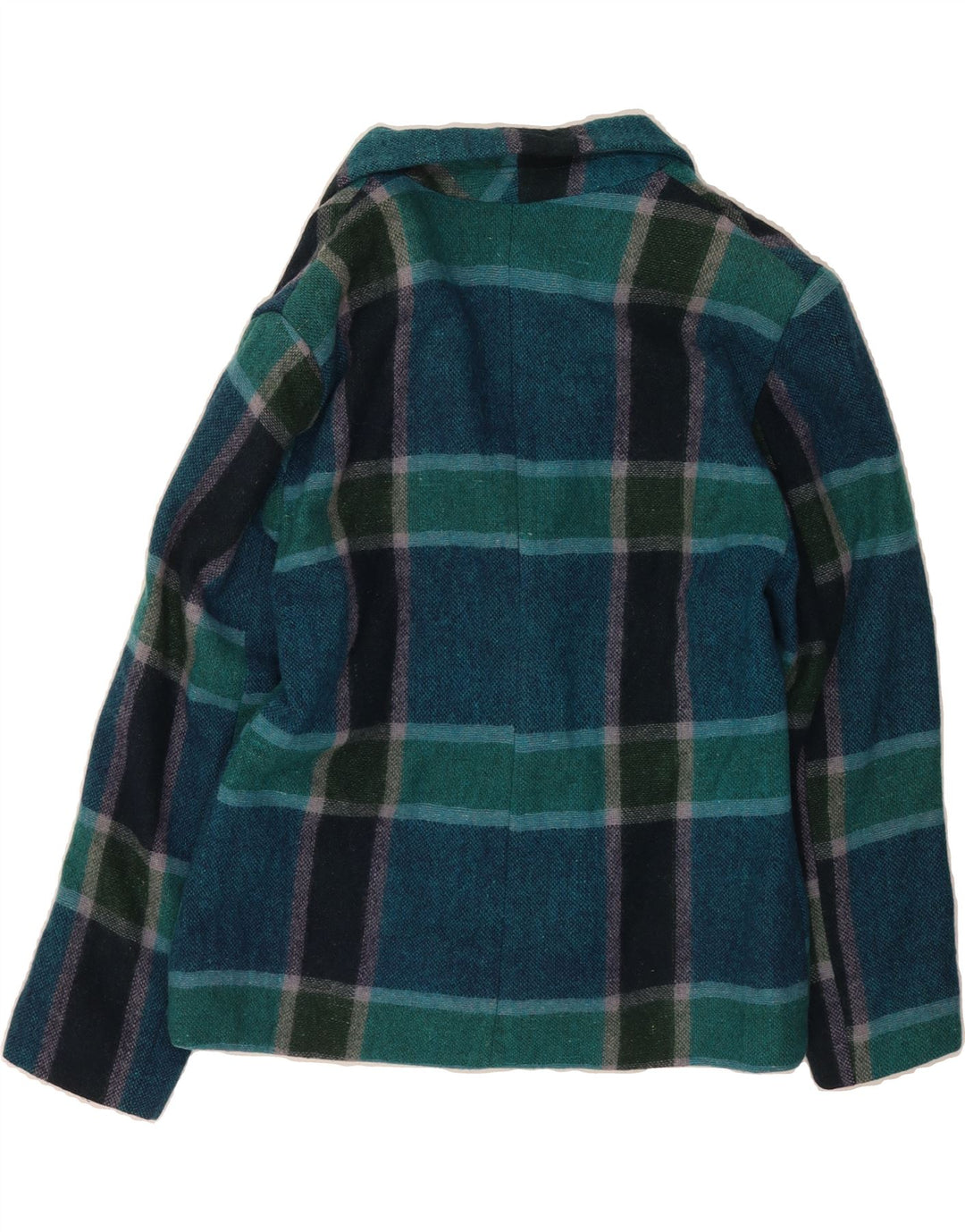 VINTAGE Womens Oversized 3 Button Blazer Jacket UK 10 Medium  Blue Check Vintage Vintage and Second-Hand Vintage from Messina Hembry 
