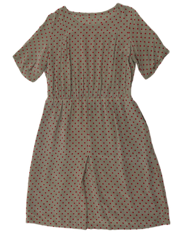 Винтажное женское платье А-силуэта UK 18 XL, зеленое в крапинку