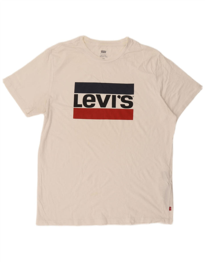 Мужская футболка с рисунком LEVI'S, большой белый хлопок