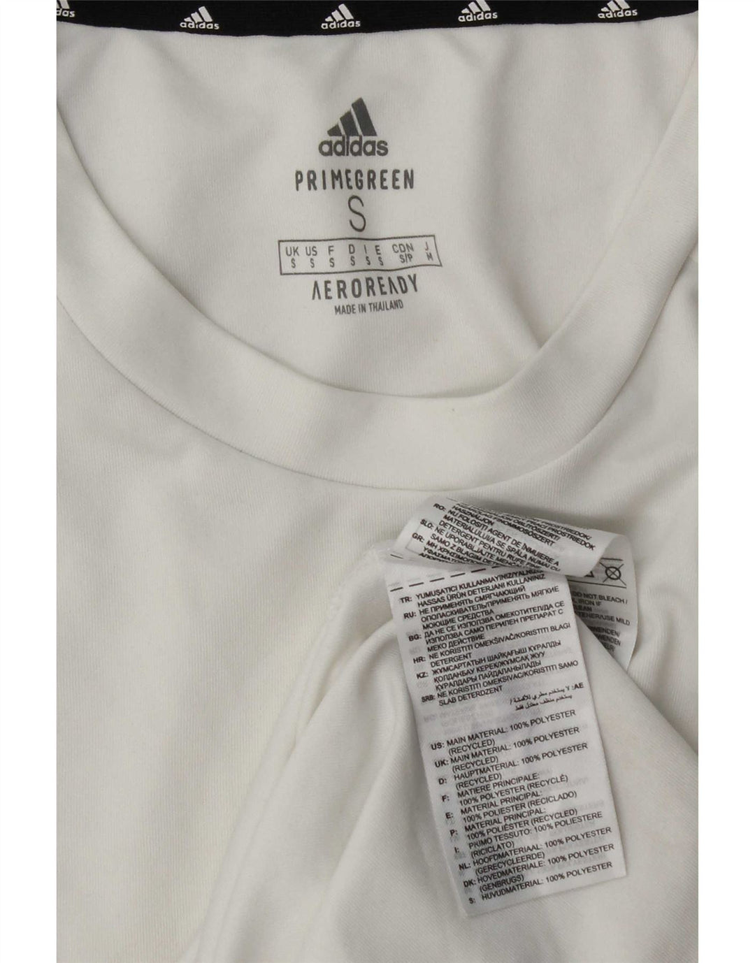 Мужская футболка Adidas Aeroready, маленький белый полиэстер с цветными блоками