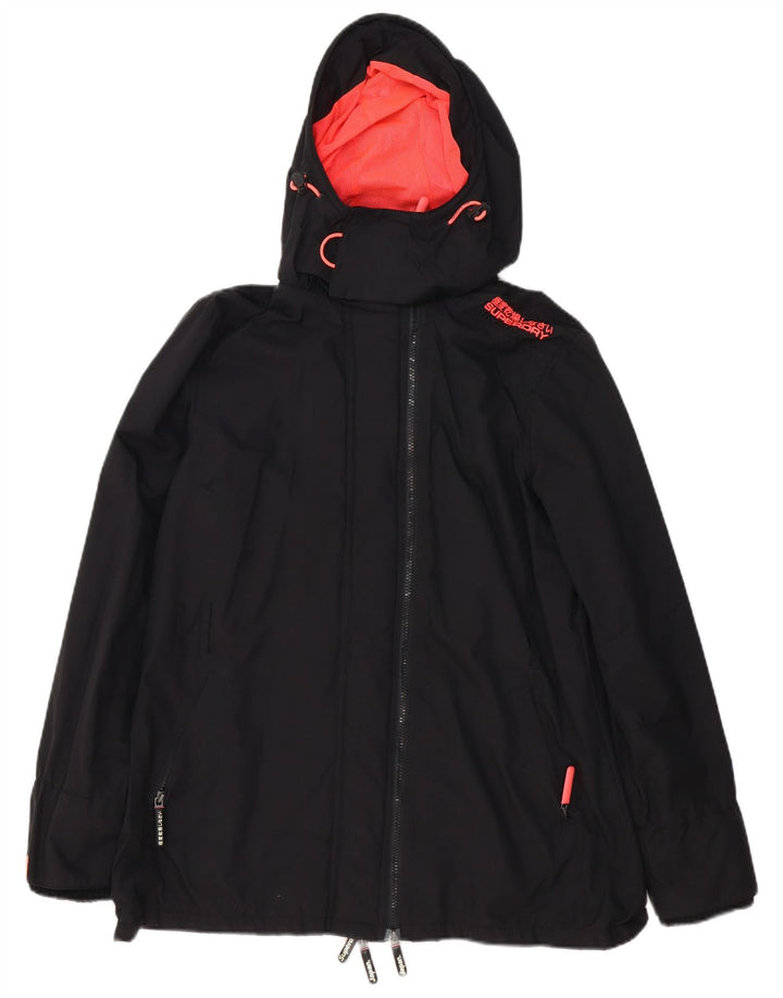 Женская дождевик с капюшоном Superdry The Windmac UK 18 XL, черный полиэстер