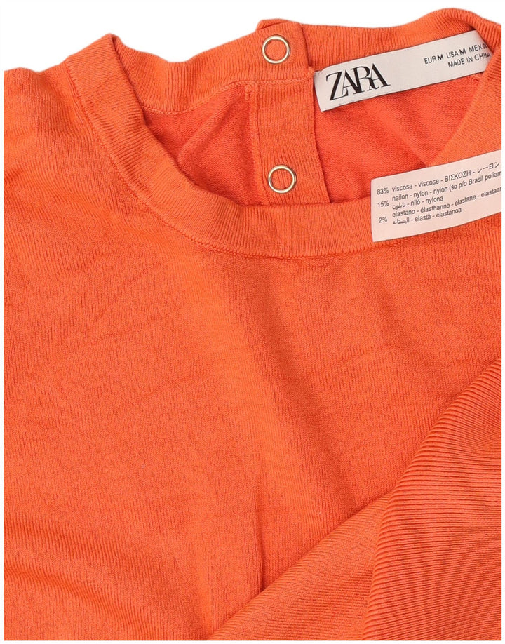 Женская майка Zara Vest UK 14, вискоза среднего оранжевого цвета