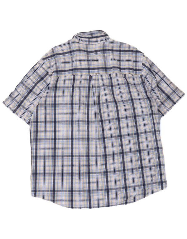 Мужская рубашка Chaps с коротким рукавом XL, синяя клетка, хлопок