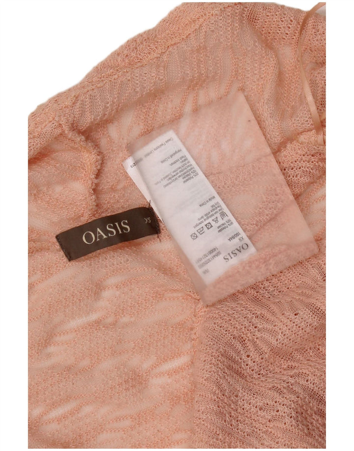 Женский свободный открытый кардиган Oasis UK 6 XS, розовый полиэстер