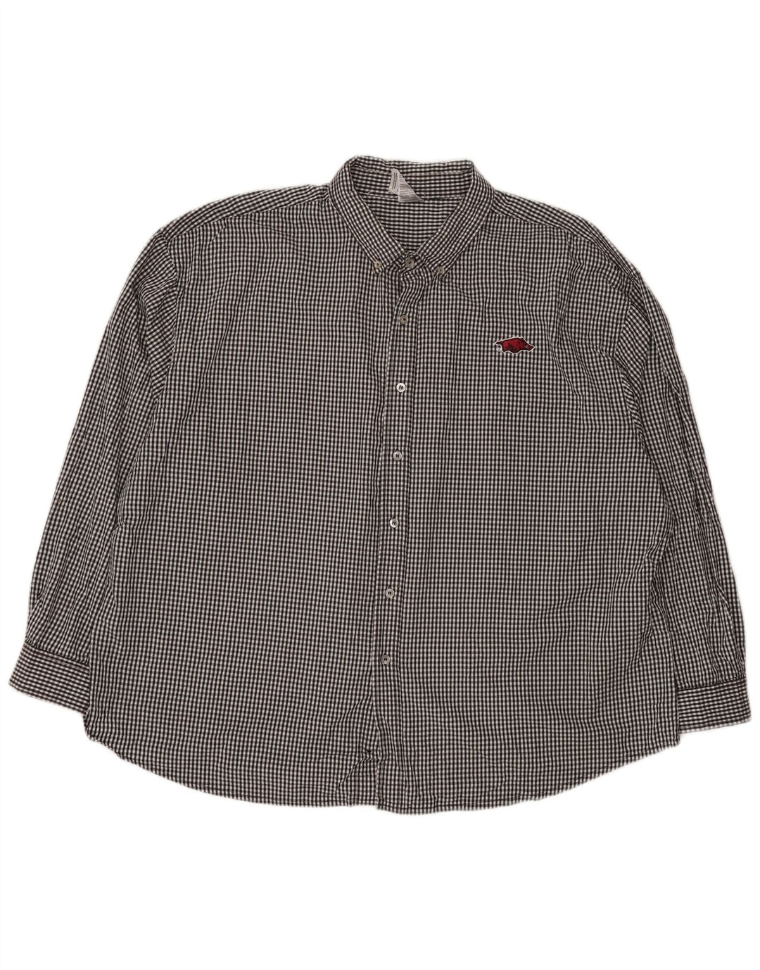 Мужская рубашка RUSSELL ATHLETIC Arkansas Razorbacks 3XL, черная, хлопок в мелкую клетку