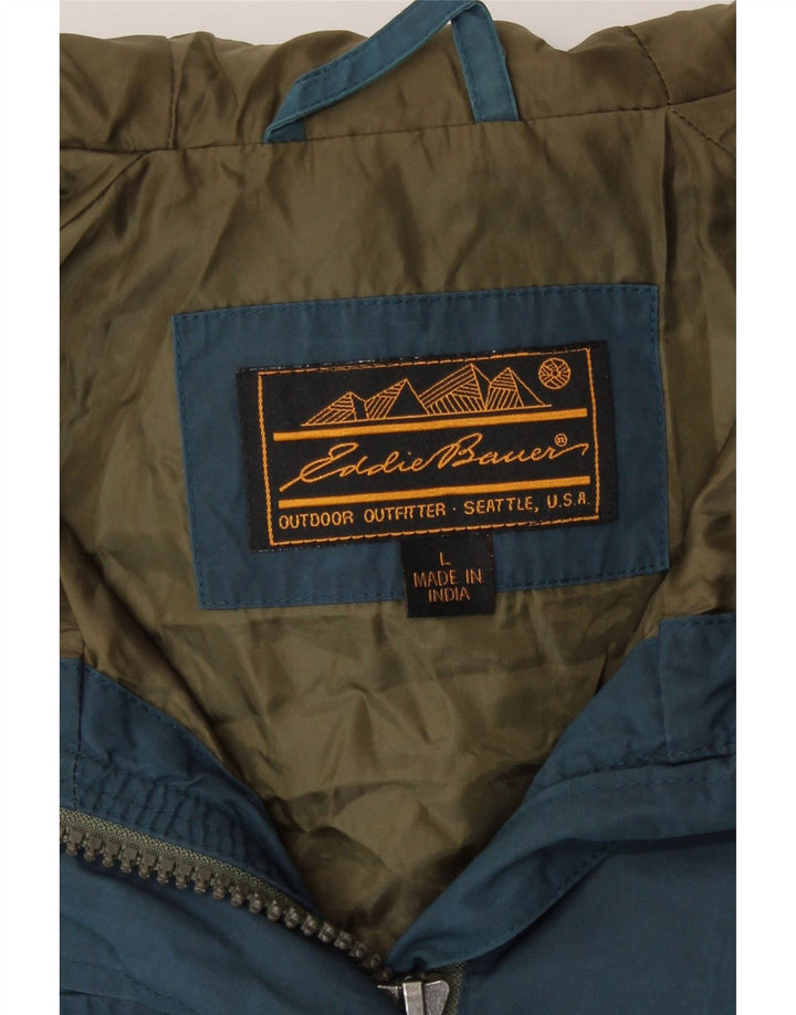 Женская универсальная куртка с капюшоном Eddie Bauer UK 16, большая синяя нейлоновая ткань