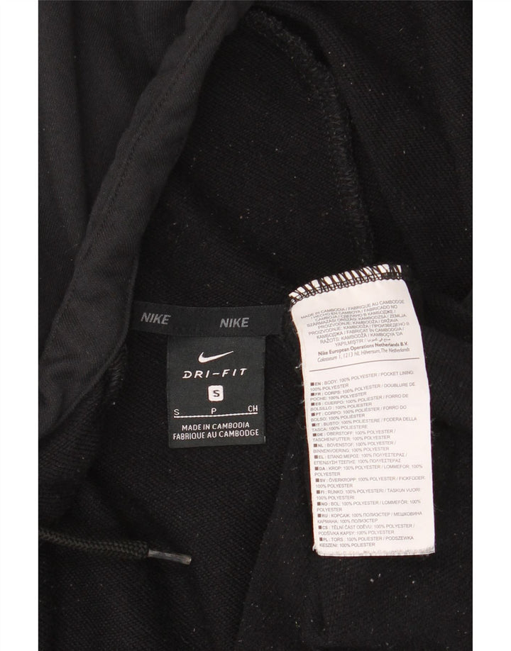 Мужской свитер с капюшоном и молнией с графическим рисунком Nike Dri Fit, маленький черный полиэстер