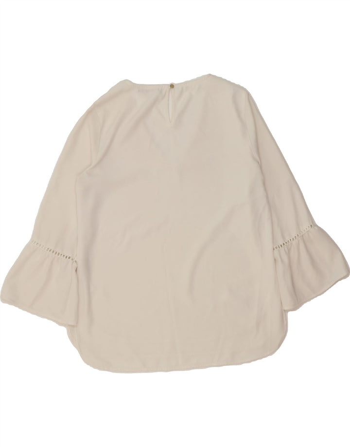 CALVIN KLEIN Womens Oversized 3/4 Sleeve Blouse Top UK 10 Small White Vintage Calvin Klein and Second-Hand Calvin Klein from Messina Hembry 