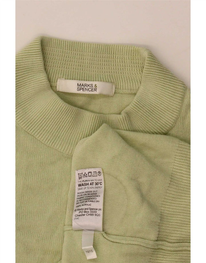 Женский укороченный джемпер с высоким воротником Marks & Spencer, Великобритания 12, средний зеленый цвет