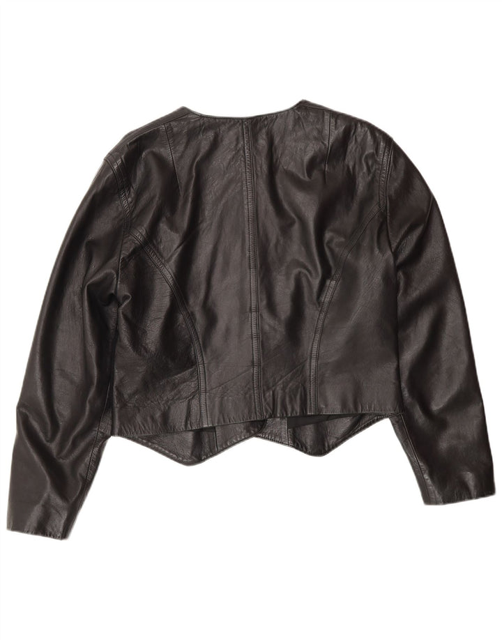 Женская укороченная кожаная куртка BOGNER UK 14, средний черный