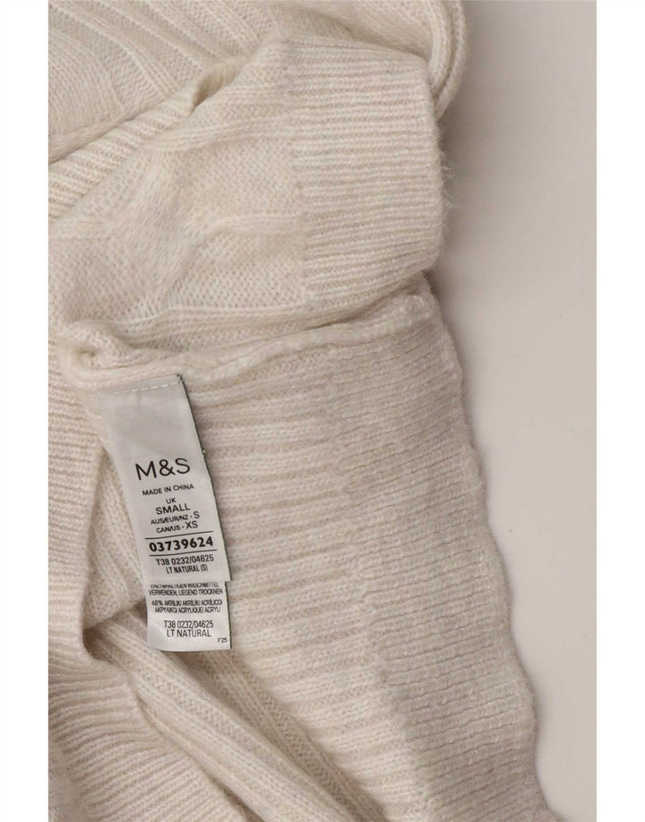 Женский свободный джемпер с вырезом «лодочка» Marks & Spencer, Великобритания, 10, маленький белый