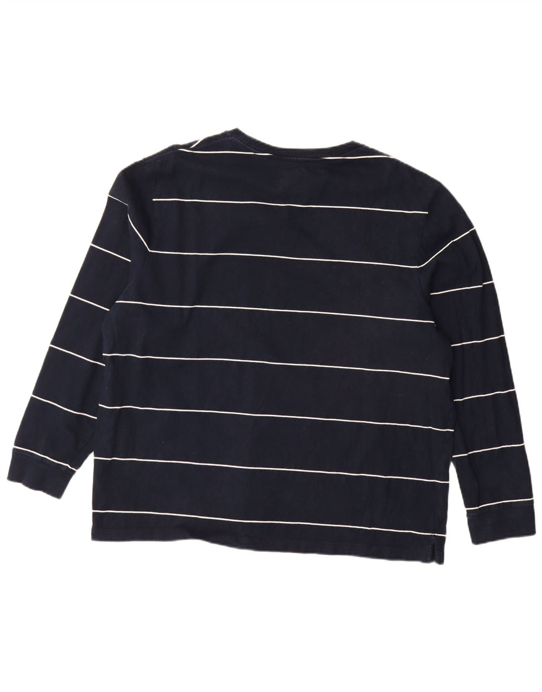 Мужской топ MARKS & SPENCER с длинным рукавом 2XL, темно-синий в полоску, хлопок