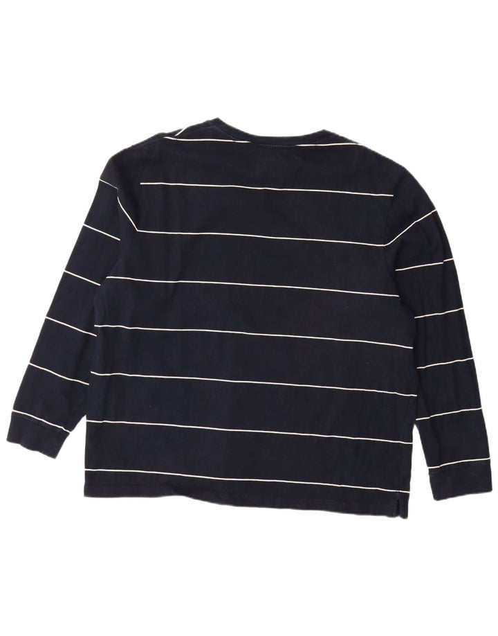 Мужской топ MARKS & SPENCER с длинным рукавом 2XL, темно-синий в полоску, хлопок