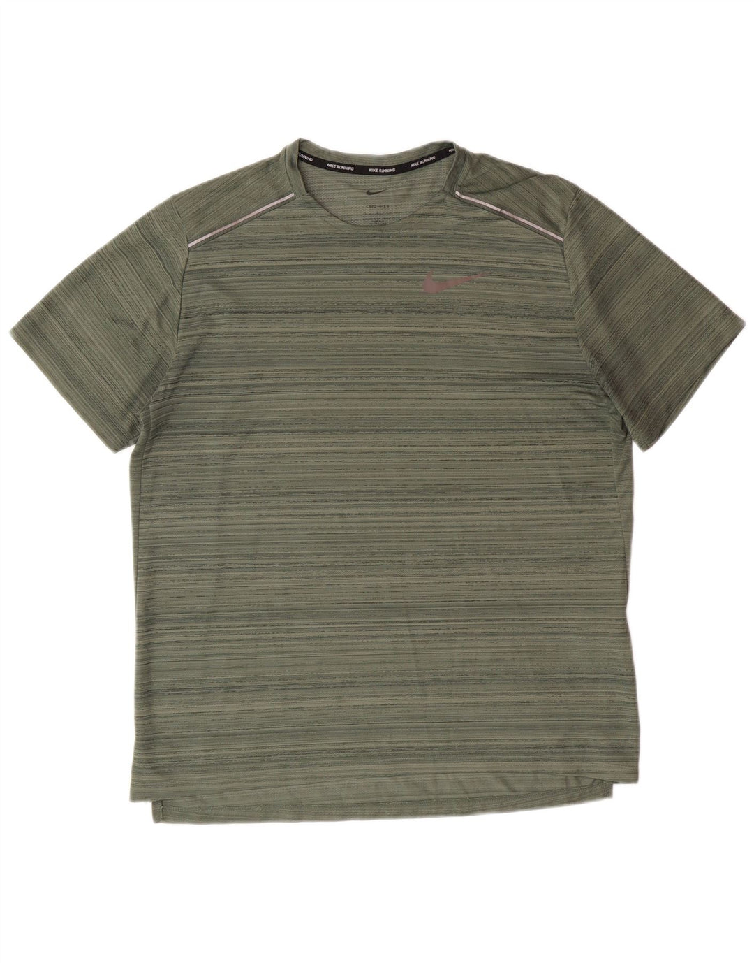 Мужская футболка Nike Dri Fit из полиэстера с большой зеленой полоской