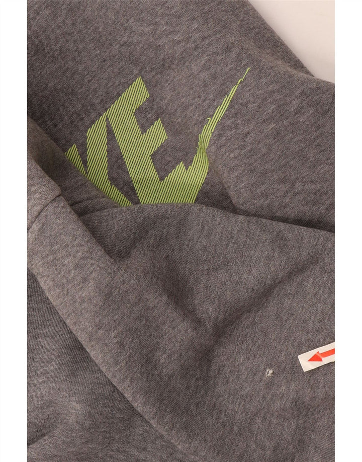 Мужской свитшот с графическим рисунком NIKE, маленький серый хлопковый джемпер с цветными блоками